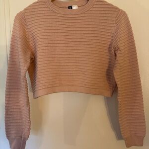 H&M Ribbed Blush Crew Neck Sweater